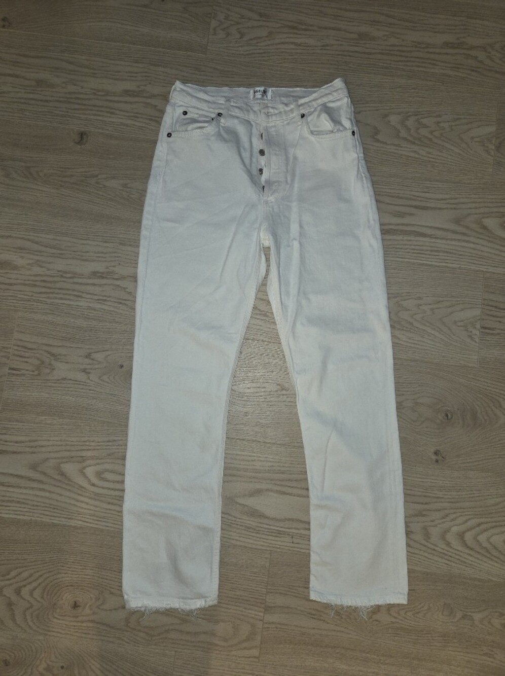 AGOLDE Riley Long White Jeans